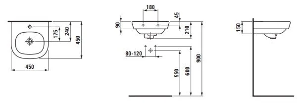 Раковина Laufen Lb3 8.1268.1.000.104.1 белый