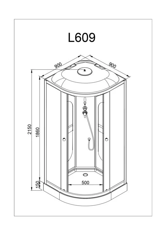 Душевая кабина Deto L L609LED