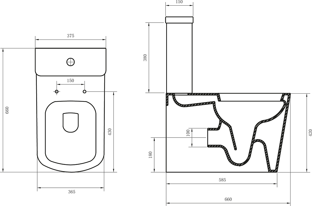 Унитаз-компакт BelBagno Albano BB120CPR с бачком BB120T безободковый