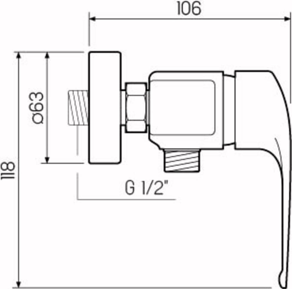 Смеситель для душа РМС SL50-003, хром