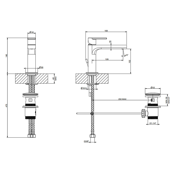 Смеситель для раковины Gessi Emporio Via manzoni 38601#149 никель