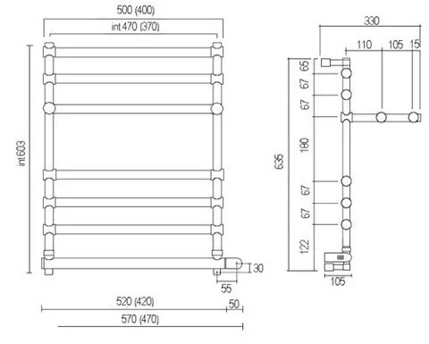 Полотенцесушитель электрический Margaroli Sole 5523704CRNB хром