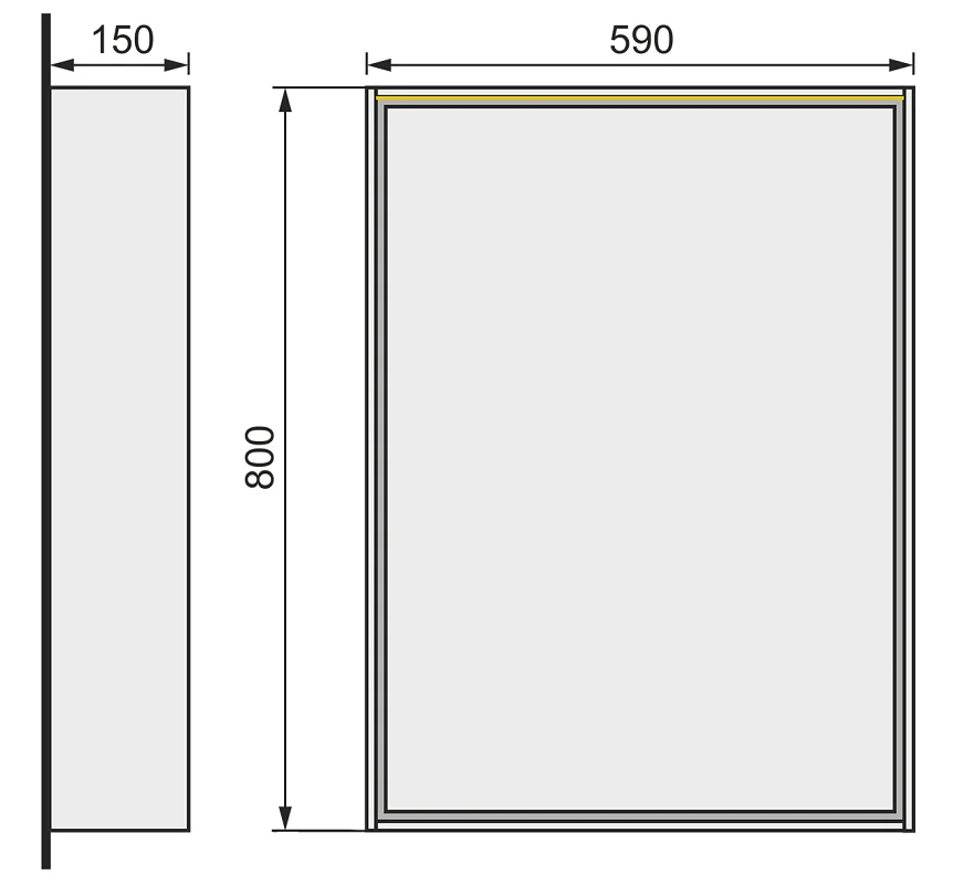 Зеркальный шкаф Raval Frame Fra.03.60/W-DS коричневый