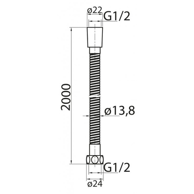 Душевой шланг Cezares Czr 200 см CZR-U-FBV-200-03/24 золото 24 карат