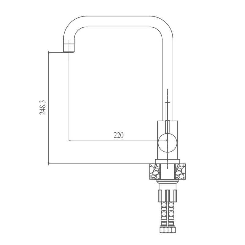 Смеситель для кухни Haiba HB70304-4 сталь