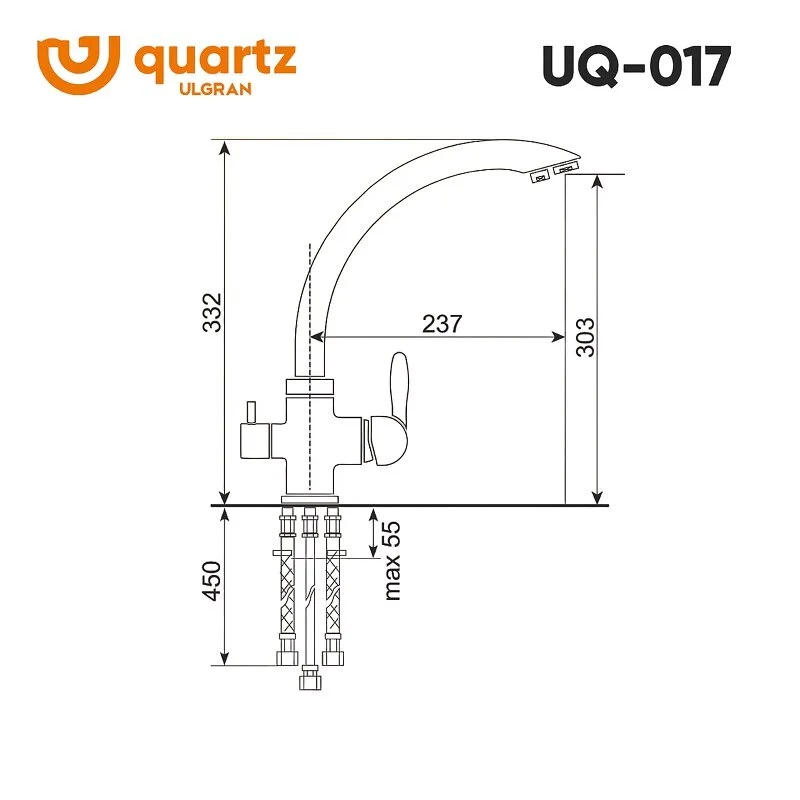 Смеситель для кухни Ulgran UQ-017 UQ-017-04 белый