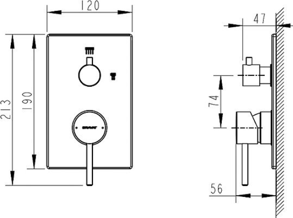 Смеситель встраиваемый Bravat Arc P69193C-2-ENG