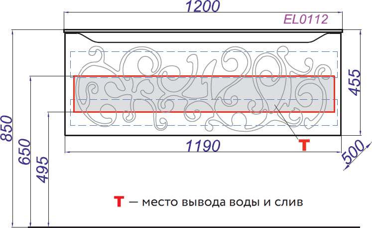 Тумба под раковину Clarberg Elegance EL0112GL золото,белый