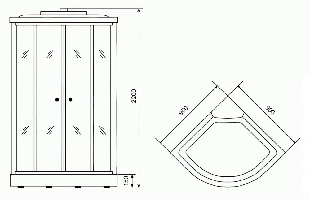 Душевая кабина Loranto CS-005 CS-005 M 90*90*220