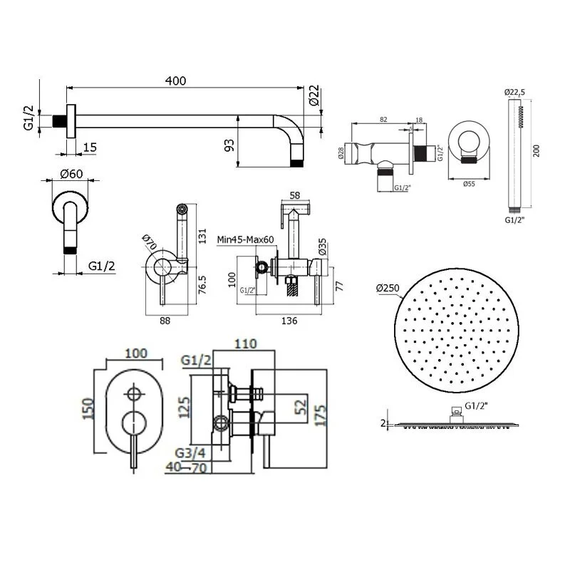 Смеситель для душа Plumberia Selection Ixo KITZXO15BO белый