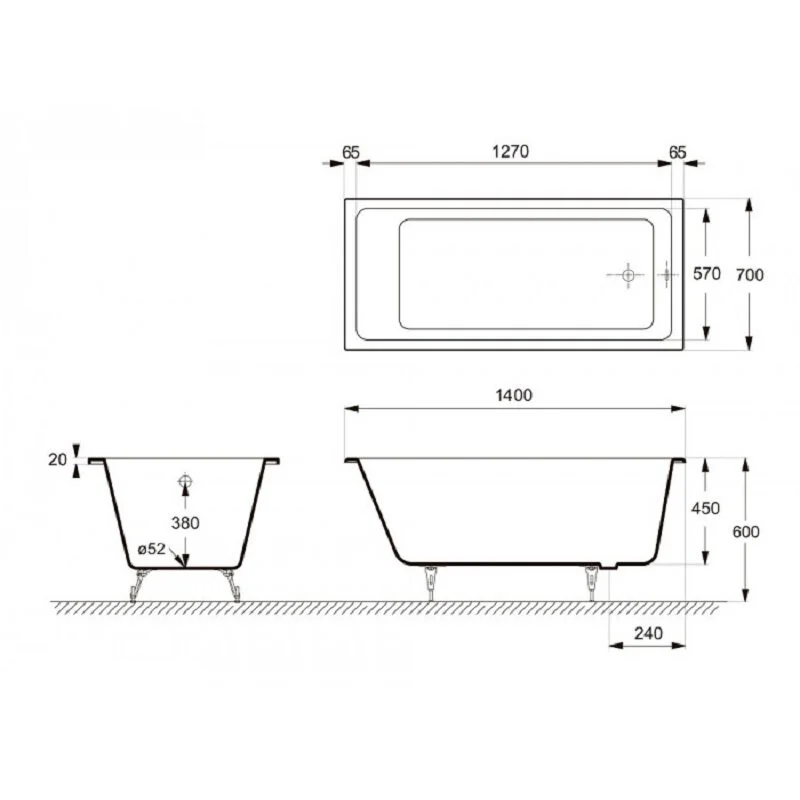 Чугунная ванна Delice Level DLR230618 белый