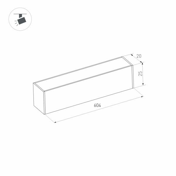 Трековый светодиодный светильник для магнитного шинопровода Arlight Mag-Flat-25-L600-18W Day4000 032829