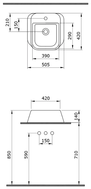 Раковина накладная Bocchi Firenze 1074-001-0126 белый