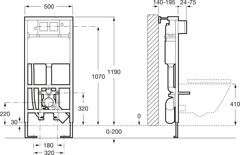 Инсталляция для электронного подвесного унитаза-биде Roca In-Wall 890090800