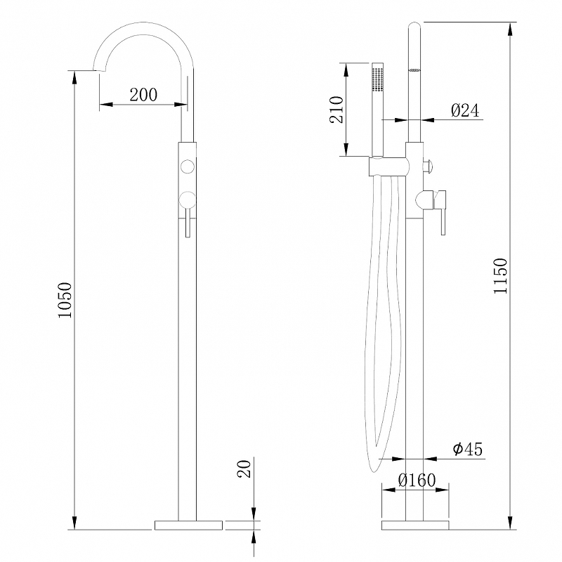 Смеситель для ванны Abber Wasser Kreis AF8115 хром