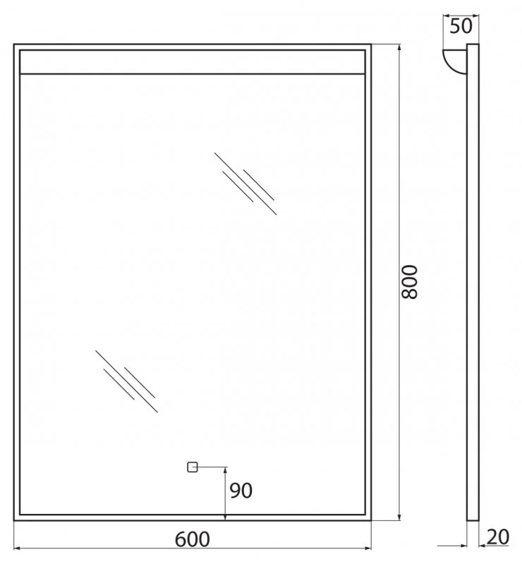 Зеркало BelBagno Uno SPC-UNO-600-800-TCH белый