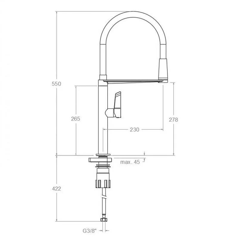 Смеситель для кухни Ramon Soler Kitchen 388801MCNC серый