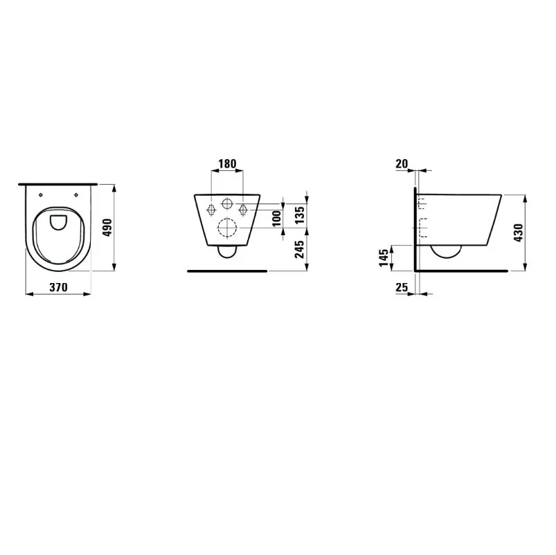 Подвесной унитаз Laufen Kartell 8.2033.3.000.000.1 безободковый, цвет белый глянец