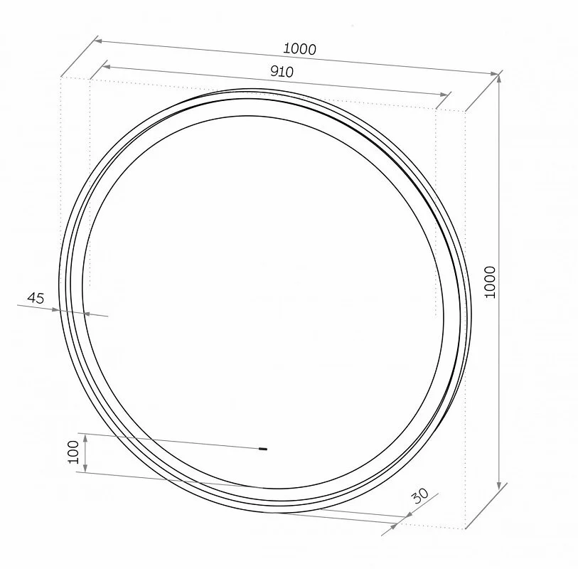 Зеркало Art&Max Napoli AM-Nap-1000-DS-F черный