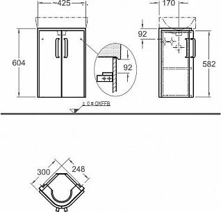 Тумба с раковиной 45 см Geberit Renova Compact 862133000-276132000 серый