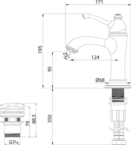 Смеситель Lemark Greek LM5506GG для раковины