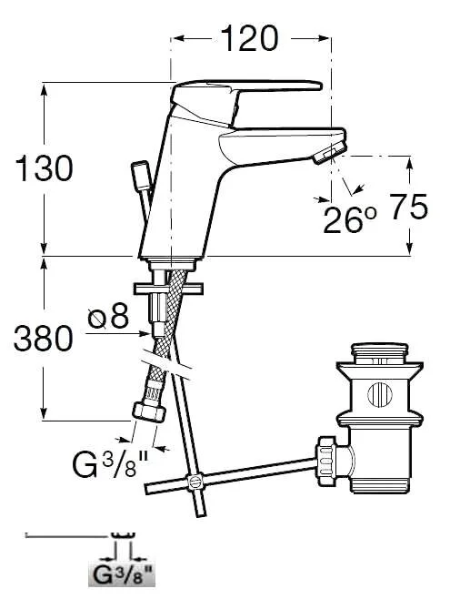 Смеситель для раковины Roca 7.5A3J.2.5C0.M хром