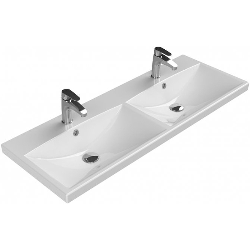 Раковина BelBagno BB-0325-120-2-LVB 120 см двойная, белый