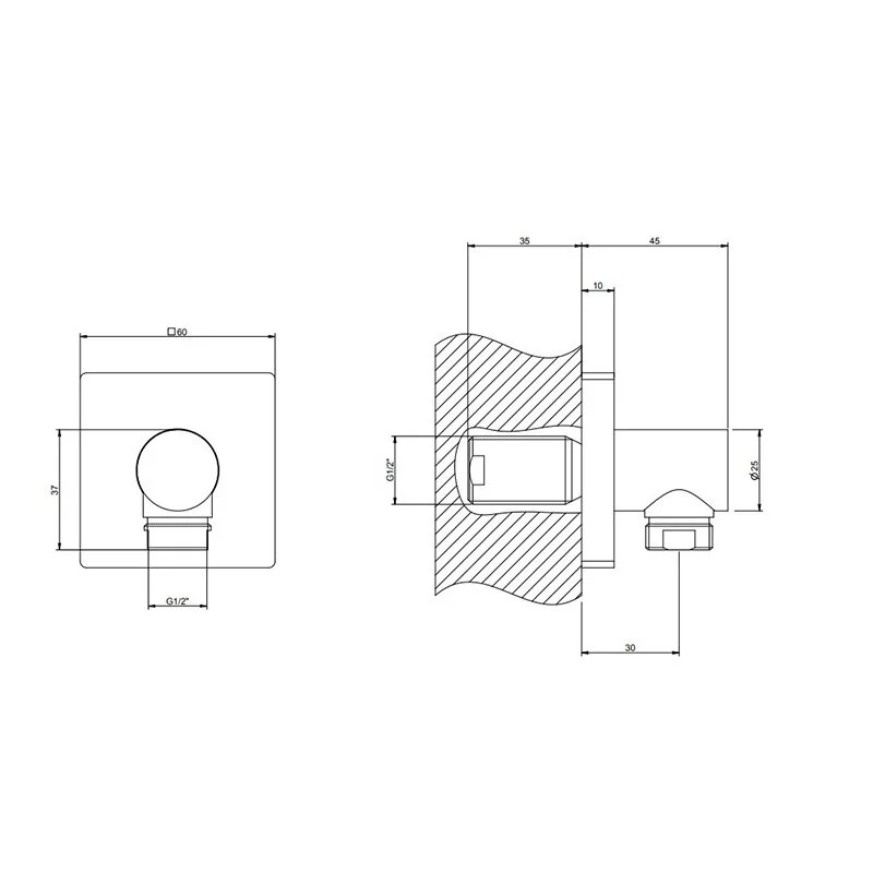 Шланговое подключение  Gessi Emporio Shower 47369/299 черный