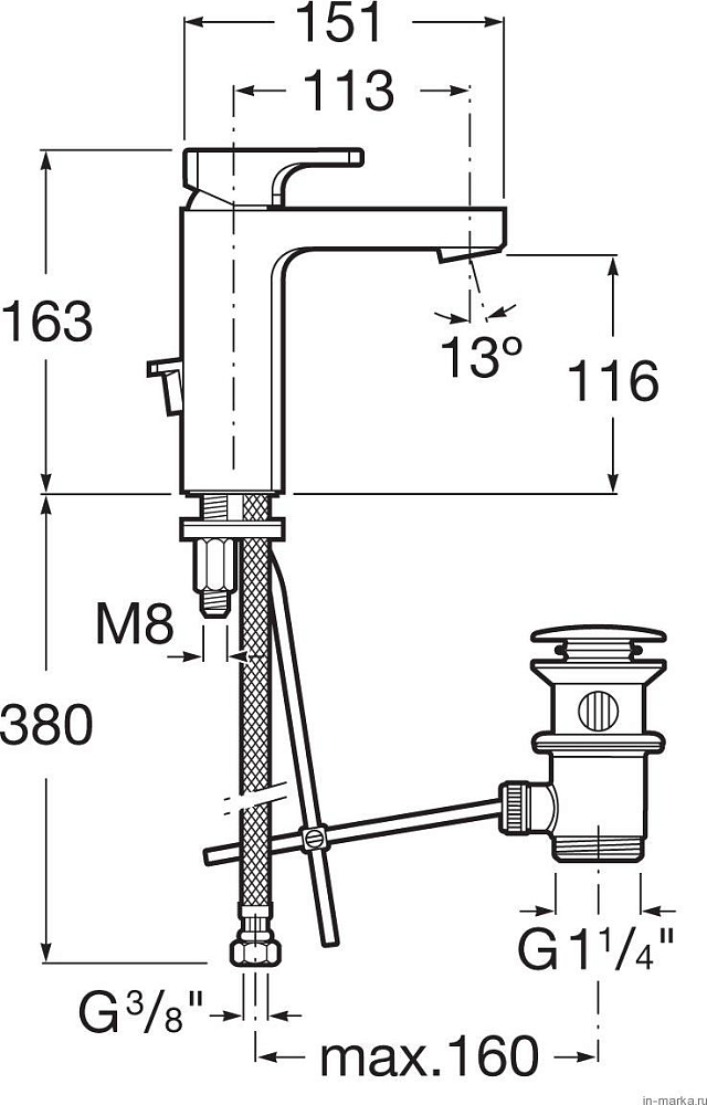 Смеситель для раковины Roca L90 5A3901C00