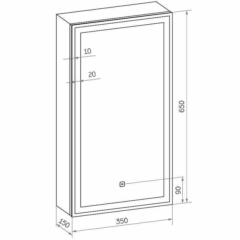 Зеркальный шкаф Континент Mirror Box МВК054 черный