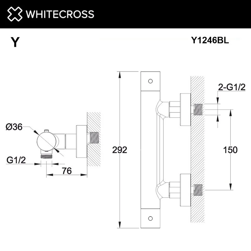 Смеситель для душа Whitecross Y black Y1246BL черный