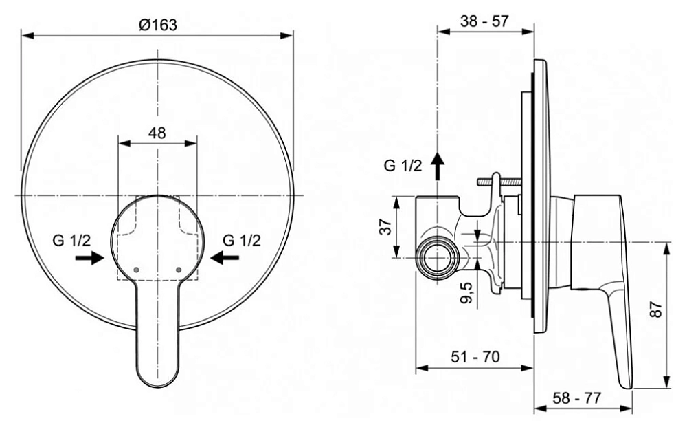 Смеситель для душа Ideal Standard Sesia A6944AA хром