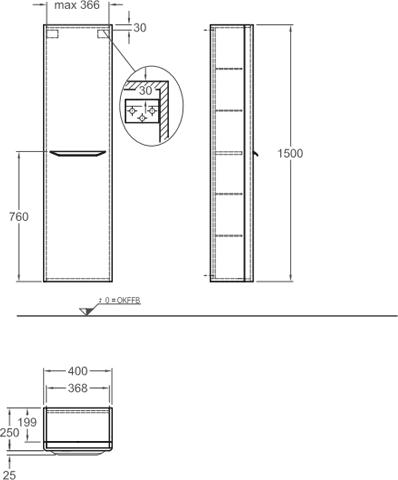 Шкаф-пенал 40 см Geberit myDay F824001000, какао с молоком