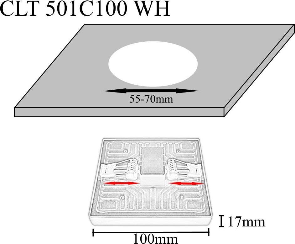 Встраиваемый светодиодный светильник Crystal Lux CLT 501C100 WH 3000K
