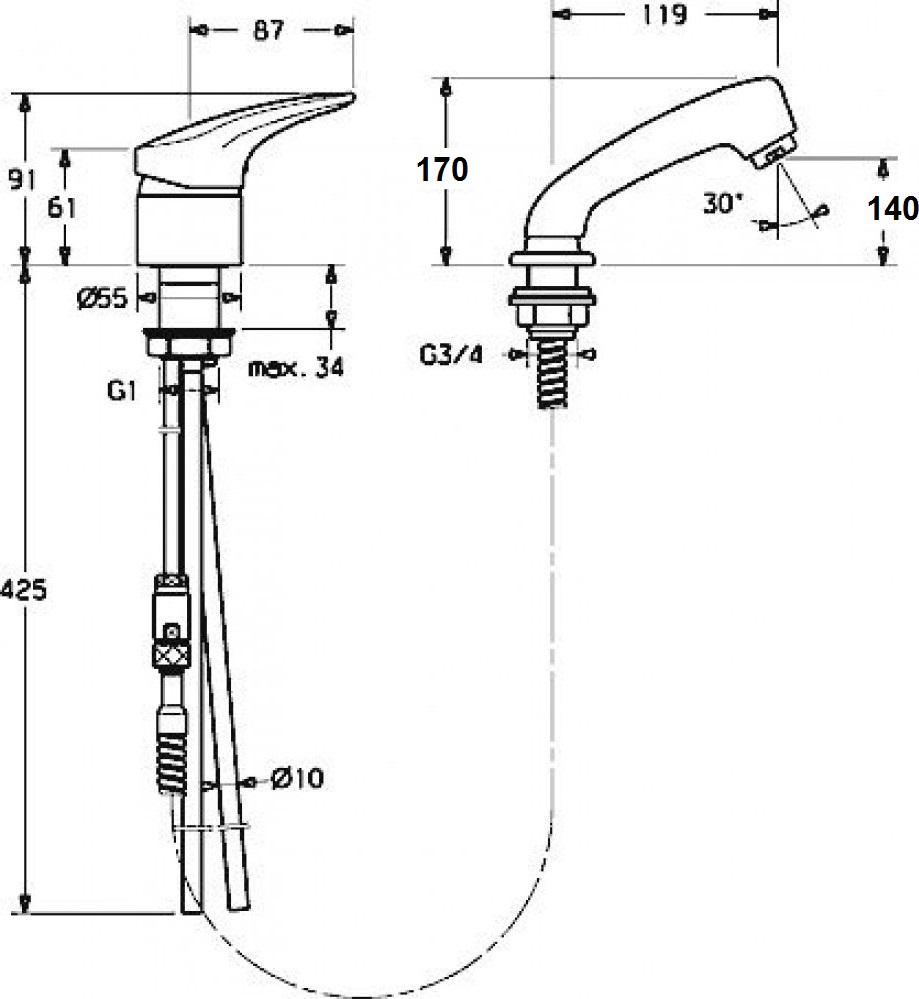 Смеситель Zorg Sanitary ZR155571 для кухонной мойки