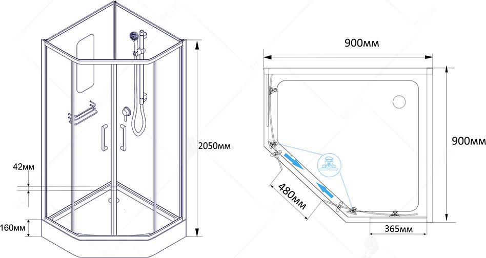 Душевая кабина RGW Andaman AN-057 90 см 29135799-11