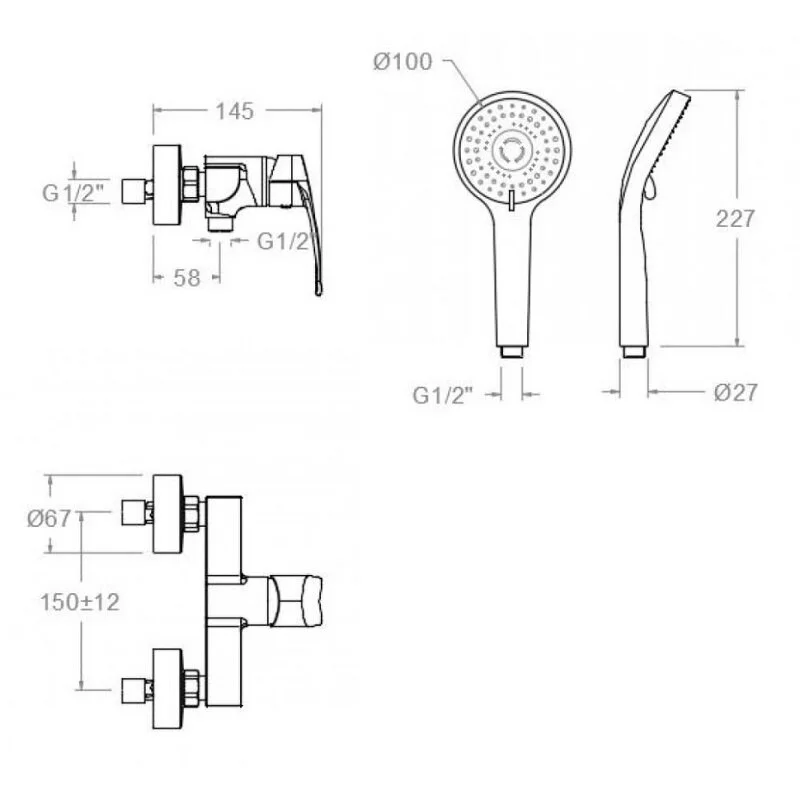 Смеситель для душа Ramon Soler New Fly 570802BTNM черный