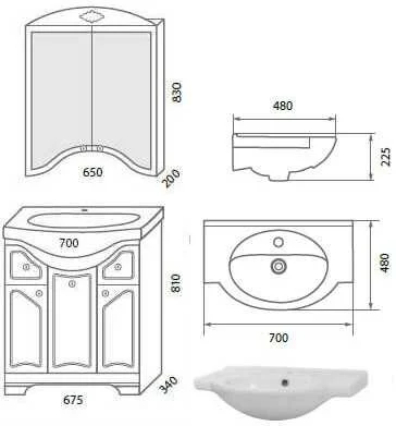 Тумба под раковину Aqualife Design 1-144-000-AF70-K белый