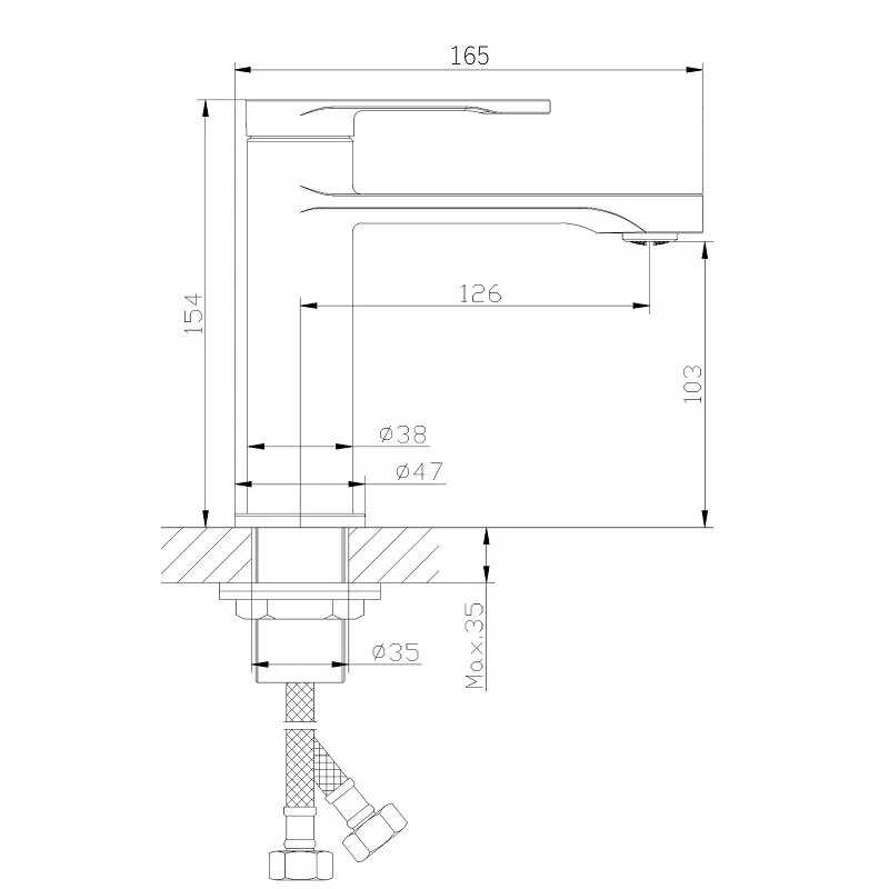 Смеситель Orange Vesper для раковины, черный матовый, M10-021b