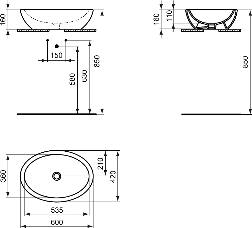 Раковина Ideal Standard Strada K078401 60 см