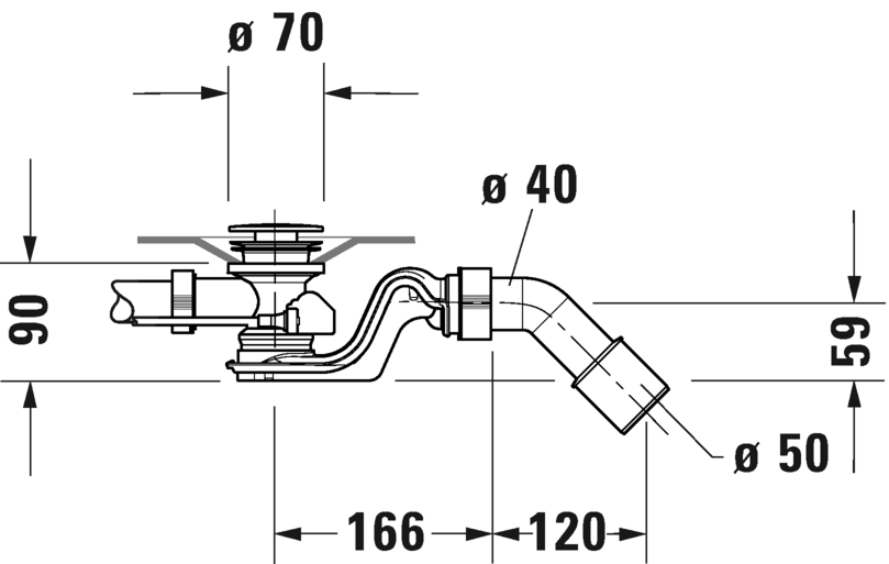 Слив-перелив для ванны Duravit 792208000001000, хром