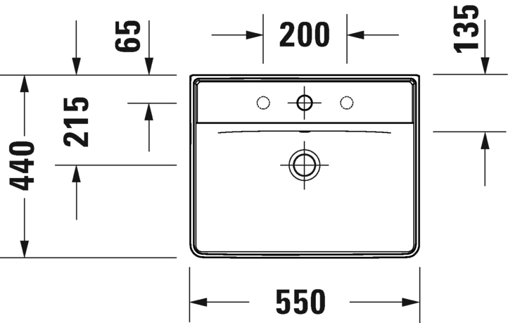 Раковина 55 см Duravit D-Neo 2366550000, белый