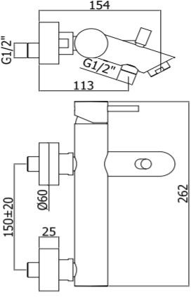 Смеситель для ванны Paffoni Light LIG022HG золото