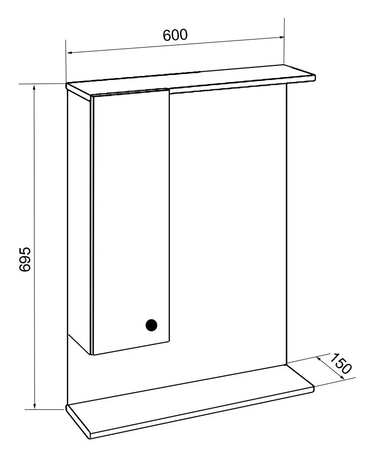 Зеркальный шкаф Loranto Моника CS00047790 белый