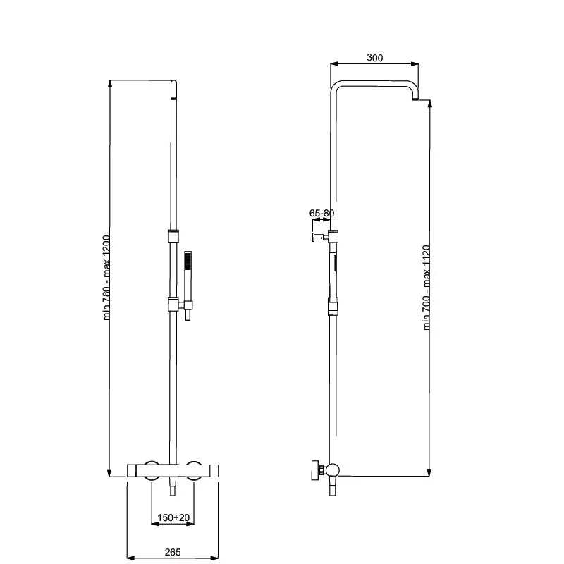 Душевая система QD Magistro LAB Venezia 410/30YNO черный