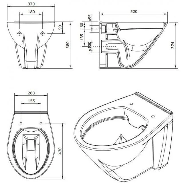 Инсталляция Mepa 514306 с унитазом Sanindusa Cetus 110034004, сиденье микролифт, комплект