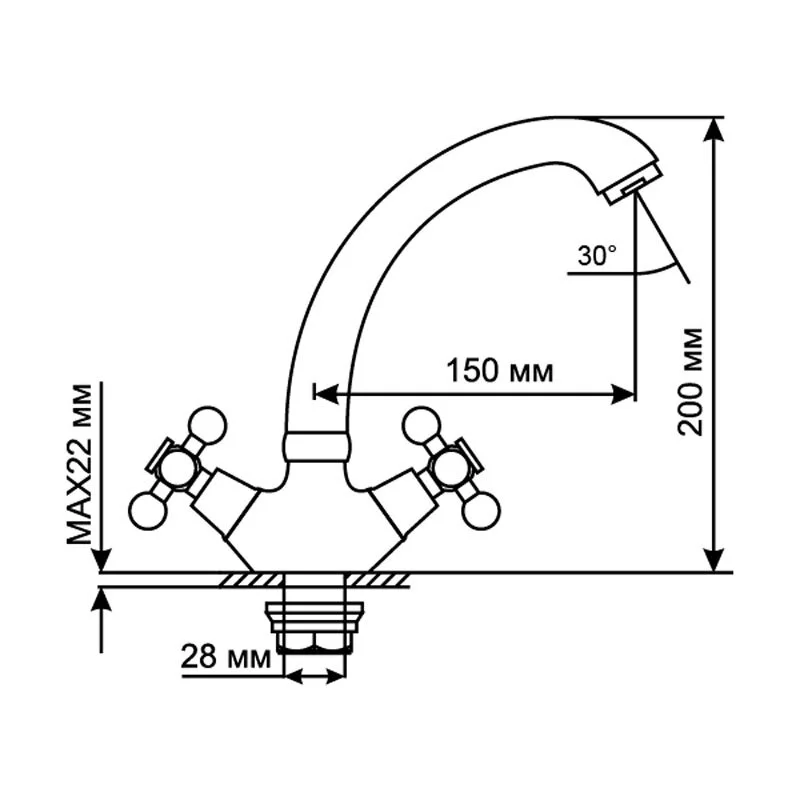 Смеситель для кухни Mixline ML07 ML07-031 хром