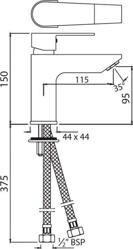 Смеситель для раковины без донного клапана Jaquar Aria ARI-CHR-39023B