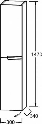 Шкаф-пенал Jacob Delafon Nona 30 EB1892LRU-442, левый, серый антрацит