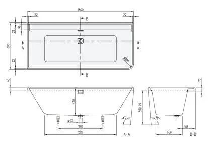 Акриловая ванна Villeroy & Boch Collaro UBA180COR9CLBCVN01 белый